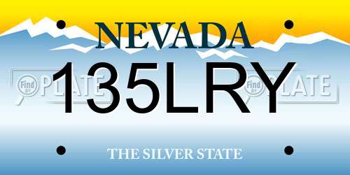135LRY Nevada License Plate