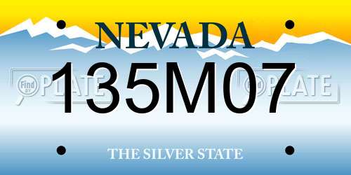 135M07 Nevada License Plate