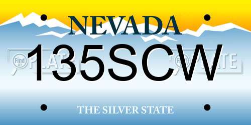 135SCW Nevada License Plate