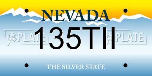 135TII Nevada License Plate
