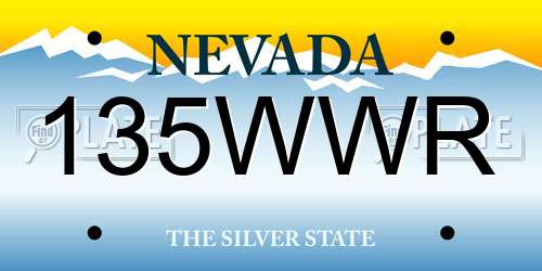 135WWR Nevada License Plate