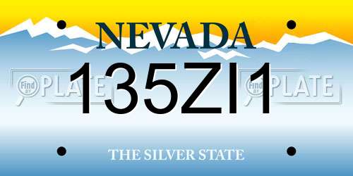 135ZI1 Nevada License Plate