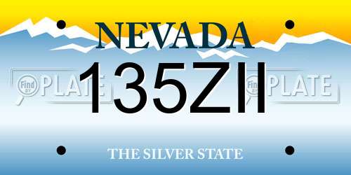 135ZII Nevada License Plate