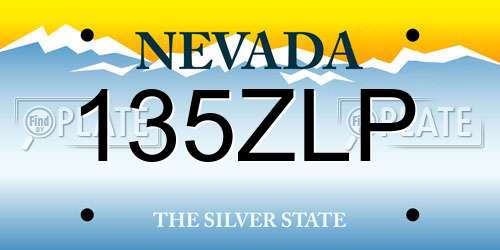 135ZLP Nevada License Plate