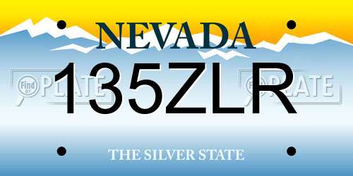 135ZLR Nevada License Plate
