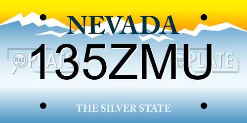 135ZMU Nevada License Plate