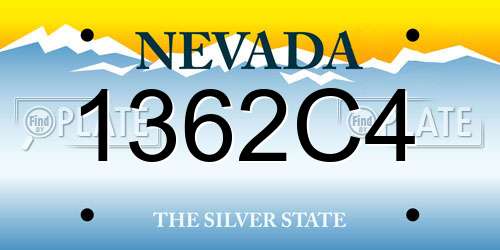 1362C4 Nevada License Plate