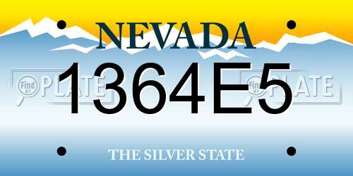 1364E5 Nevada License Plate