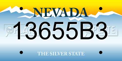 13655B3 Nevada License Plate
