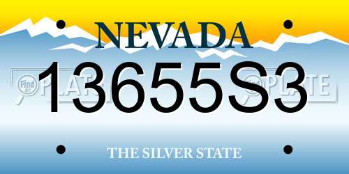 13655S3 Nevada License Plate