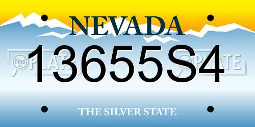 13655S4 Nevada License Plate