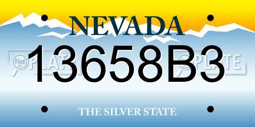 13658B3 Nevada License Plate