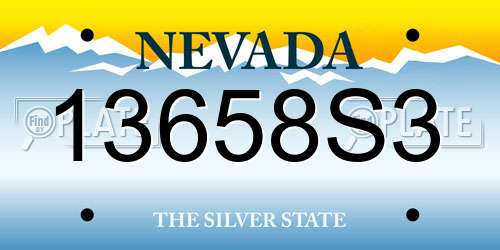 13658S3 Nevada License Plate