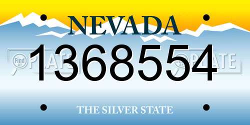 1368554 Nevada License Plate