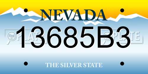 13685B3 Nevada License Plate