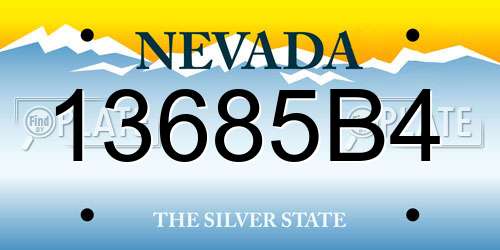 13685B4 Nevada License Plate
