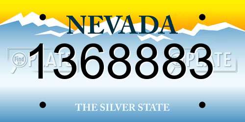 1368883 Nevada License Plate