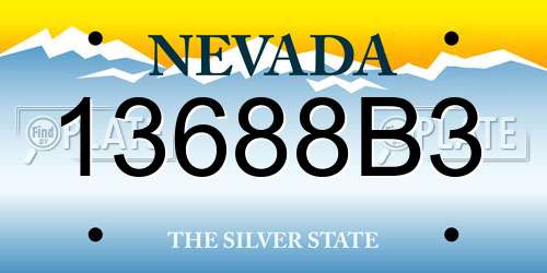 13688B3 Nevada License Plate