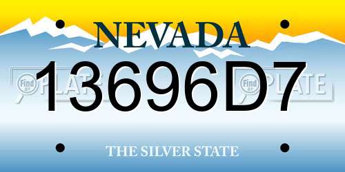 13696D7 Nevada License Plate