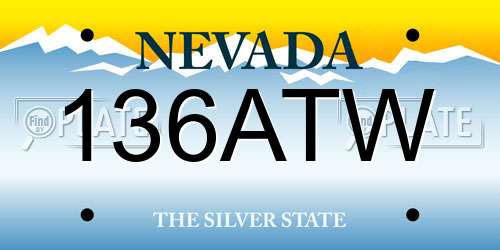 136ATW Nevada License Plate