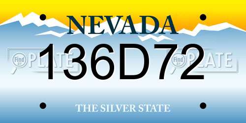 136D72 Nevada License Plate