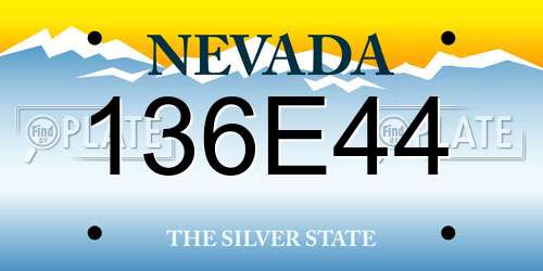 136E44 Nevada License Plate