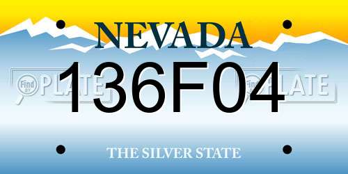 136F04 Nevada License Plate