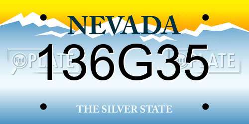136G35 Nevada License Plate