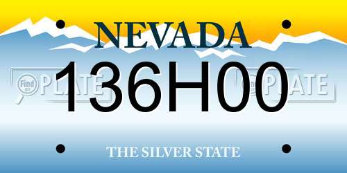 136H00 Nevada License Plate