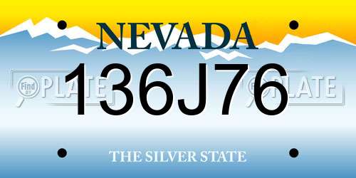 136J76 Nevada License Plate