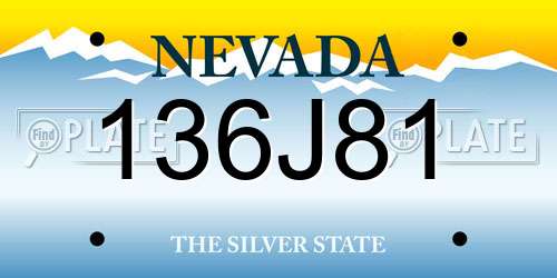 136J81 Nevada License Plate