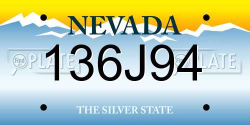 136J94 Nevada License Plate