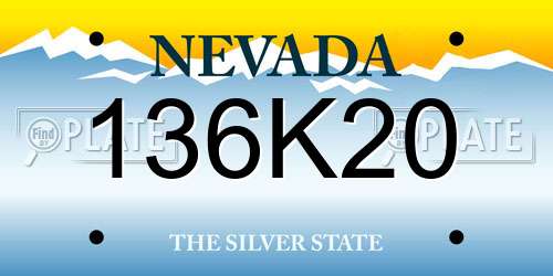 136K20 Nevada License Plate