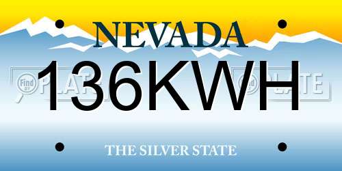 136KWH Nevada License Plate