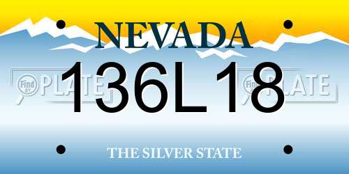 136L18 Nevada License Plate