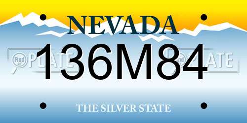136M84 Nevada License Plate