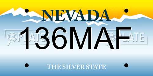 136MAF Nevada License Plate