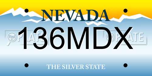 136MDX Nevada License Plate