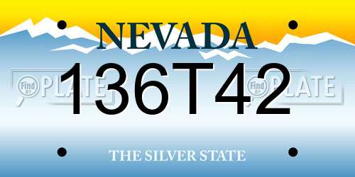 136T42 Nevada License Plate