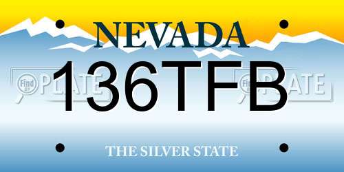 136TFB Nevada License Plate