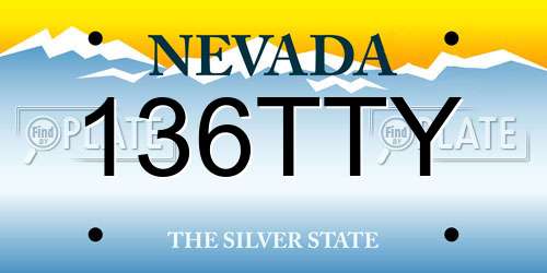 136TTY Nevada License Plate