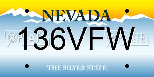 136VFW Nevada License Plate