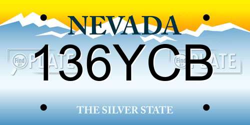 136YCB Nevada License Plate