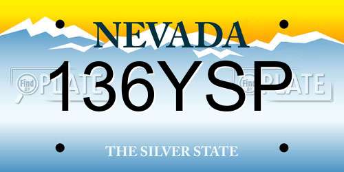 136YSP Nevada License Plate