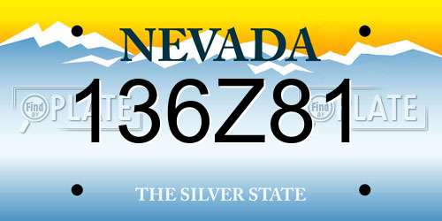 136Z81 Nevada License Plate