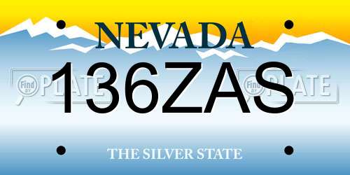 136ZAS Nevada License Plate