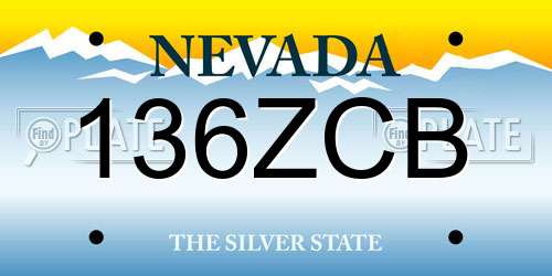 136ZCB Nevada License Plate