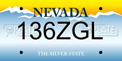 136ZGL Nevada License Plate