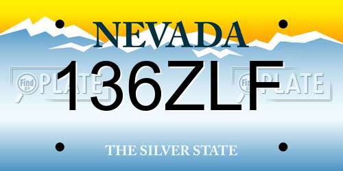 136ZLF Nevada License Plate