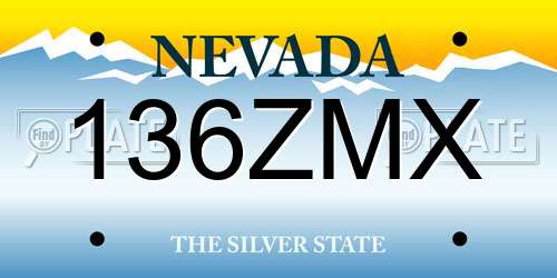 136ZMX Nevada License Plate